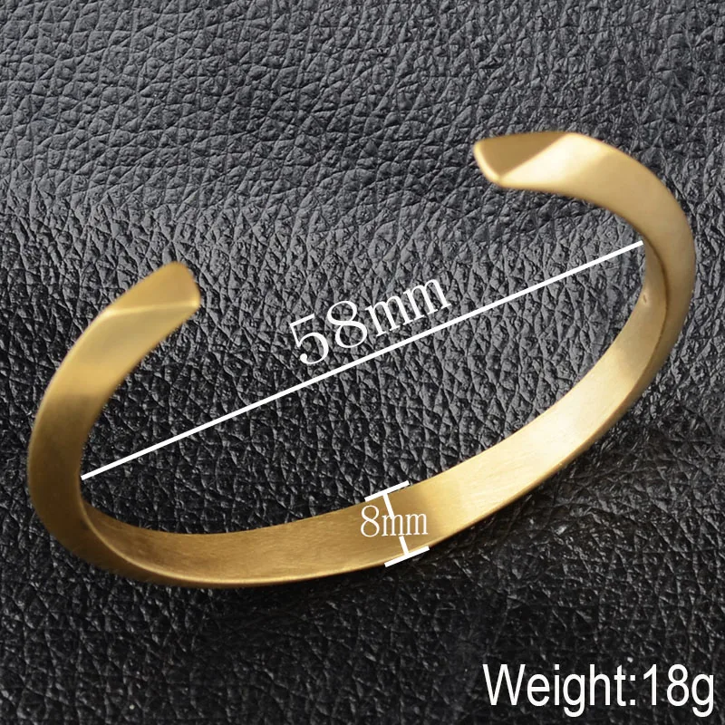EdgLifU Для мужчин черный простой 8 мм Открытие манжеты браслет Нержавеющая сталь модные золотые Анель Masculino браслет Для мужчин