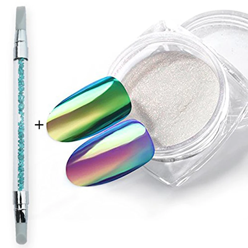 Neon Unicorn Holo Mirror Powder Aurora Pigment Nail Art Glitter Mermaid Rainbow Chrome Powder Nail Mermaid DIY Decorations 0.2g
