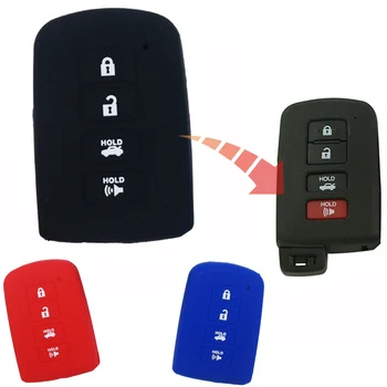

For Toyota Camry Avalon Rav4 Highlander 2012 2013 2014 2015 4 buttons Silicone Car Key Case Cover Black Red Blue