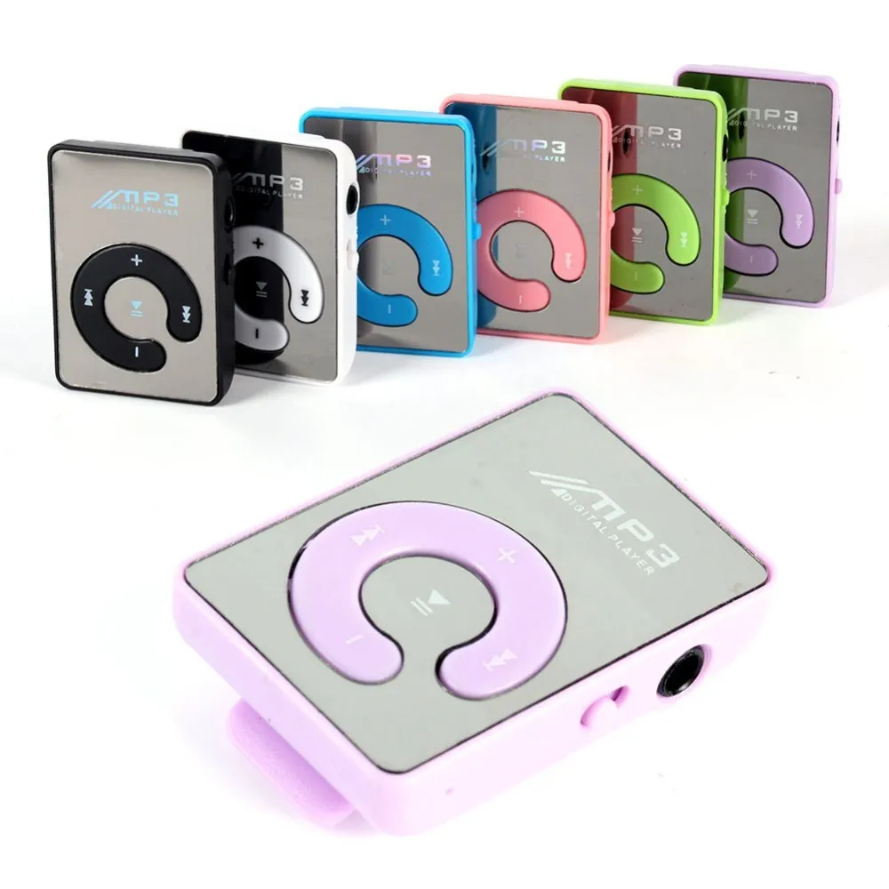 USB цифровой Mp3 музыкальный плеер мини зеркало клип Поддержка 8 Гб SD TF карты Портативный Спорт MP3-плееры