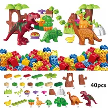 Dino paraíso jurássico dinossauro mundo vale blocos de construção tijolos animais brinquedos para crianças compatíveis com duploed crianças presente