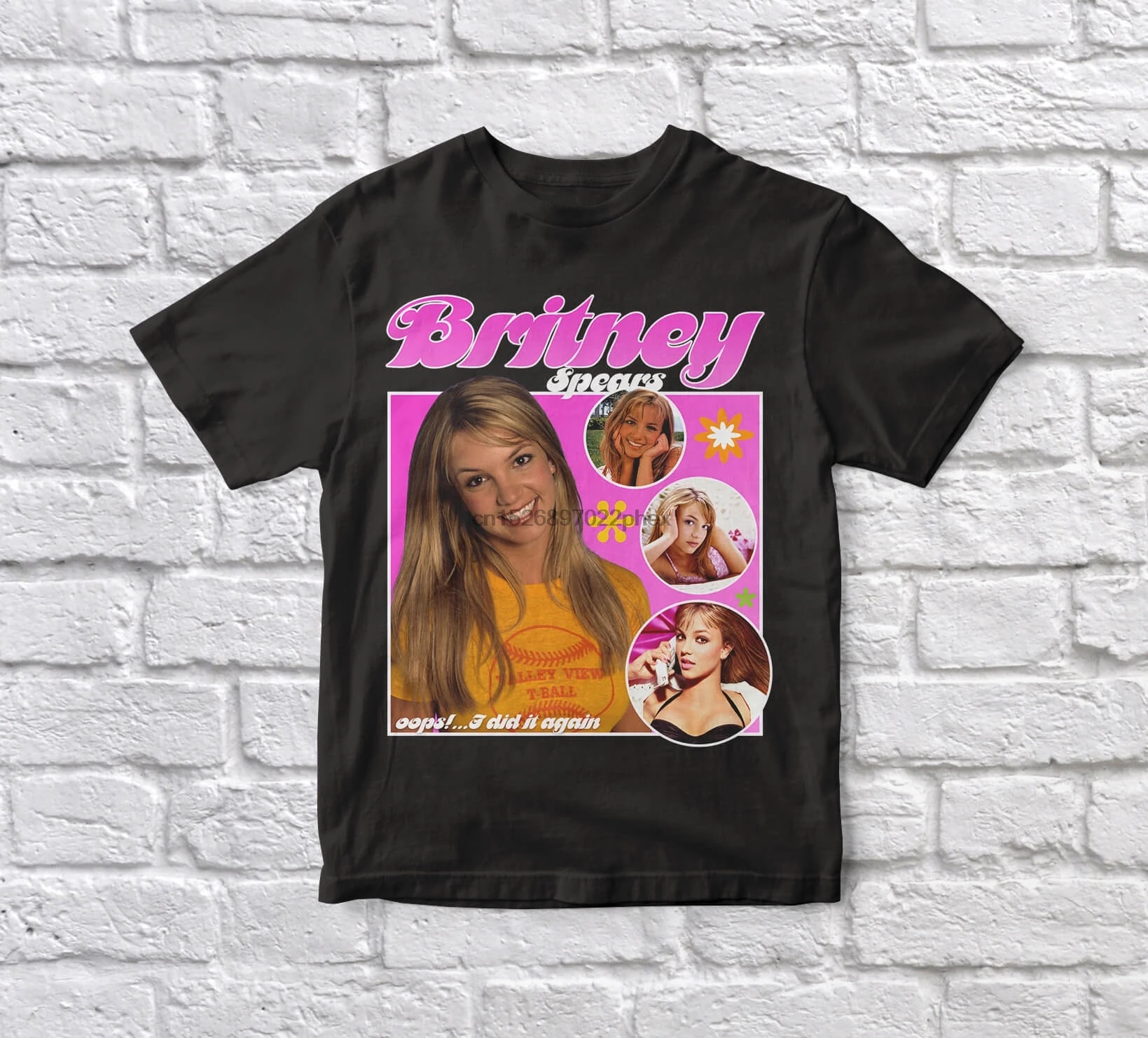 Бритни Спирс 90s Винтаж унисекс черная футболка мужская футболка