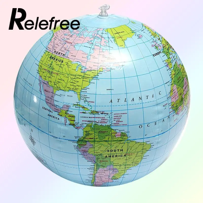 

2017 Hot Sales 30CM Inflatable PVC World Globe Earth Map Teach Education Geography Toy Map Balloon Beach Ball Beach