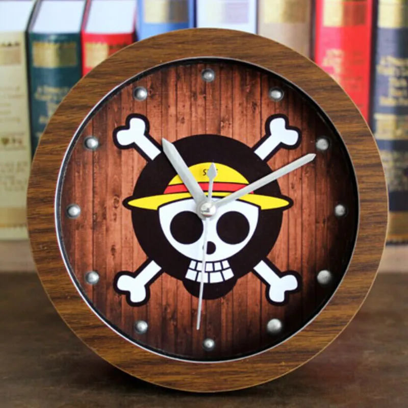 

Circle Cartoon Fashion Decoration Vintage Silent One Piece Sailing Adventure Wood Alarm Clock Creative Retro Imitation