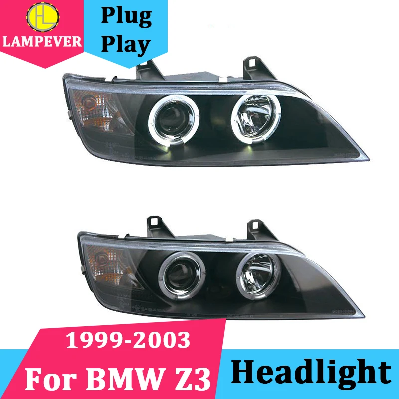 Lampever Style Car Headlights For BMW Z3 Angel Eyes Head Lamp 1996 to