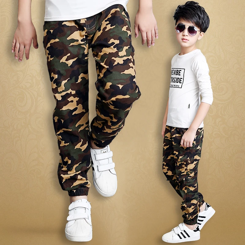 Камуфляжные брюки для детей 3-14 лет; Новинка г.; Одежда для мальчиков-подростков; осенние детские штаны; брюки для маленьких мальчиков; камуфляжные военные брюки