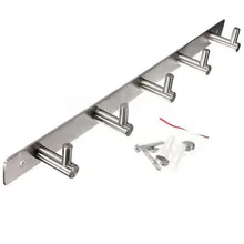 5 Hooks Coat Robe Hat Clothes Wall Hanger Rack Holder Stainless Best Selling