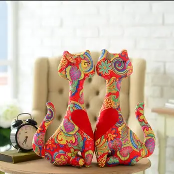 

Christmas day Southeast Asia nationality faux suede cat with filling freeshipping-For baby&family gift