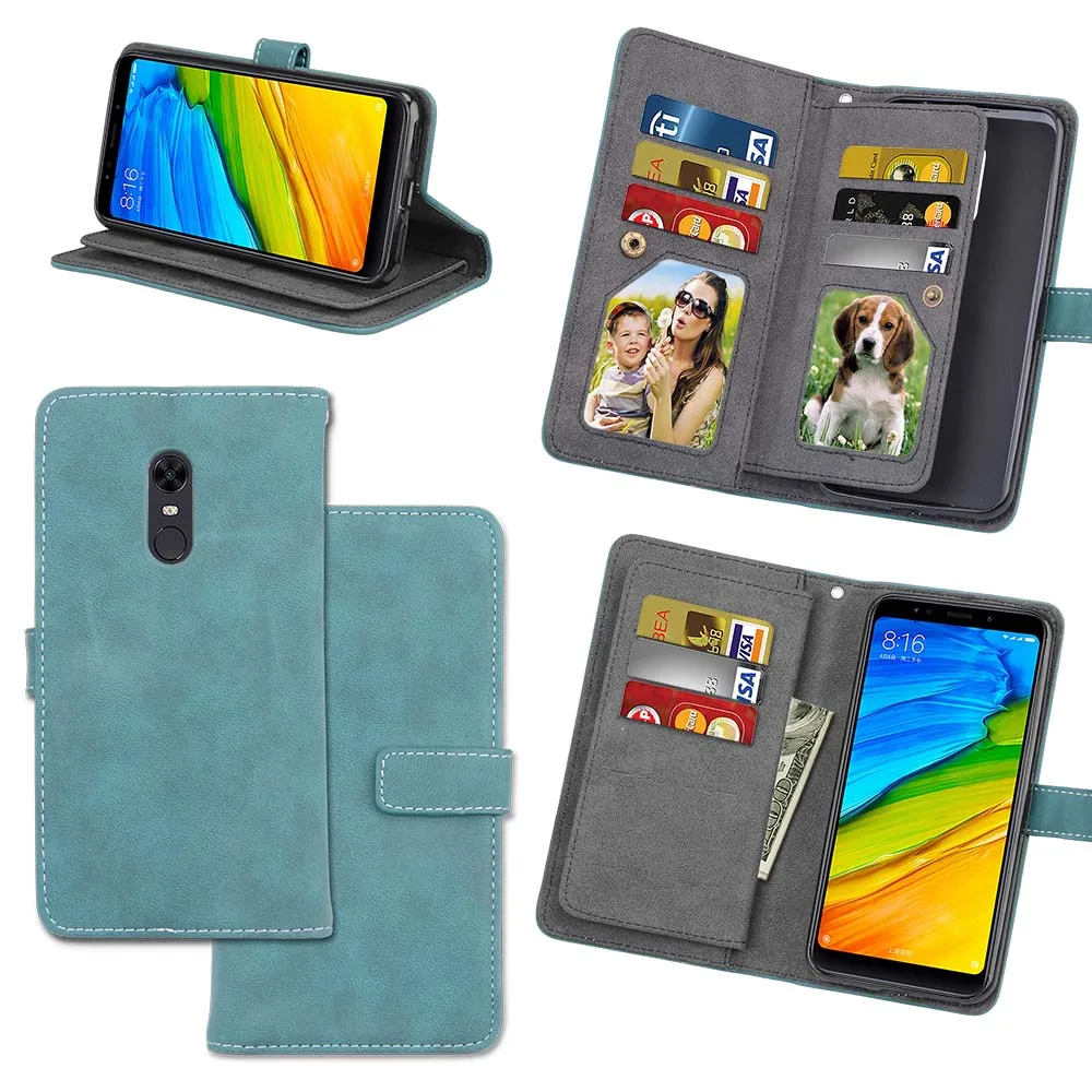 Для Redmi Note 5 Чехол 9 Слот для карт флип-кошелек Кожаные чехлы для Redmi Note 5Pro Note5A 5 плюс Чехол подставка для держатель для карт Функция