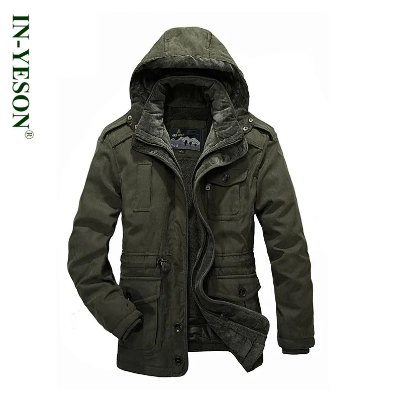 Winter jacket men high quality warm detachable wool liner cotton padded thickening fur parka men brand