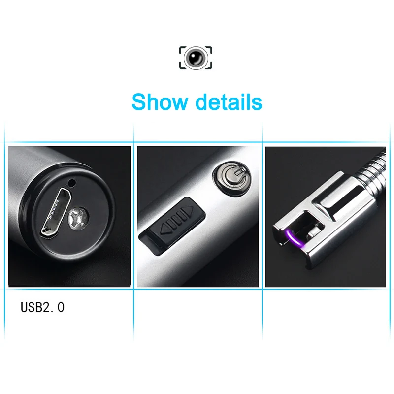 Hot 1pcs USB Electric Lighter 360 Degree Rotation Rechargeable Flameless Windproof Zinc Alloy PLD | Дом и сад