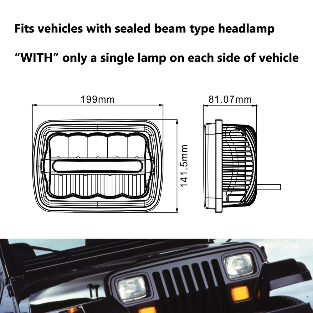 5X7 inch LED Conversion Headlight Lamp For Honda XR250 XR400 XR650 Suzuki DRZ