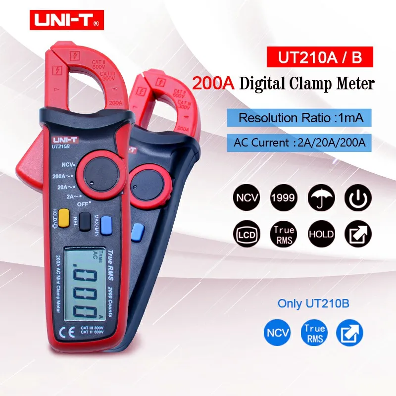 Buy UNI T UT210A UT210B Mini current clamp meter true
