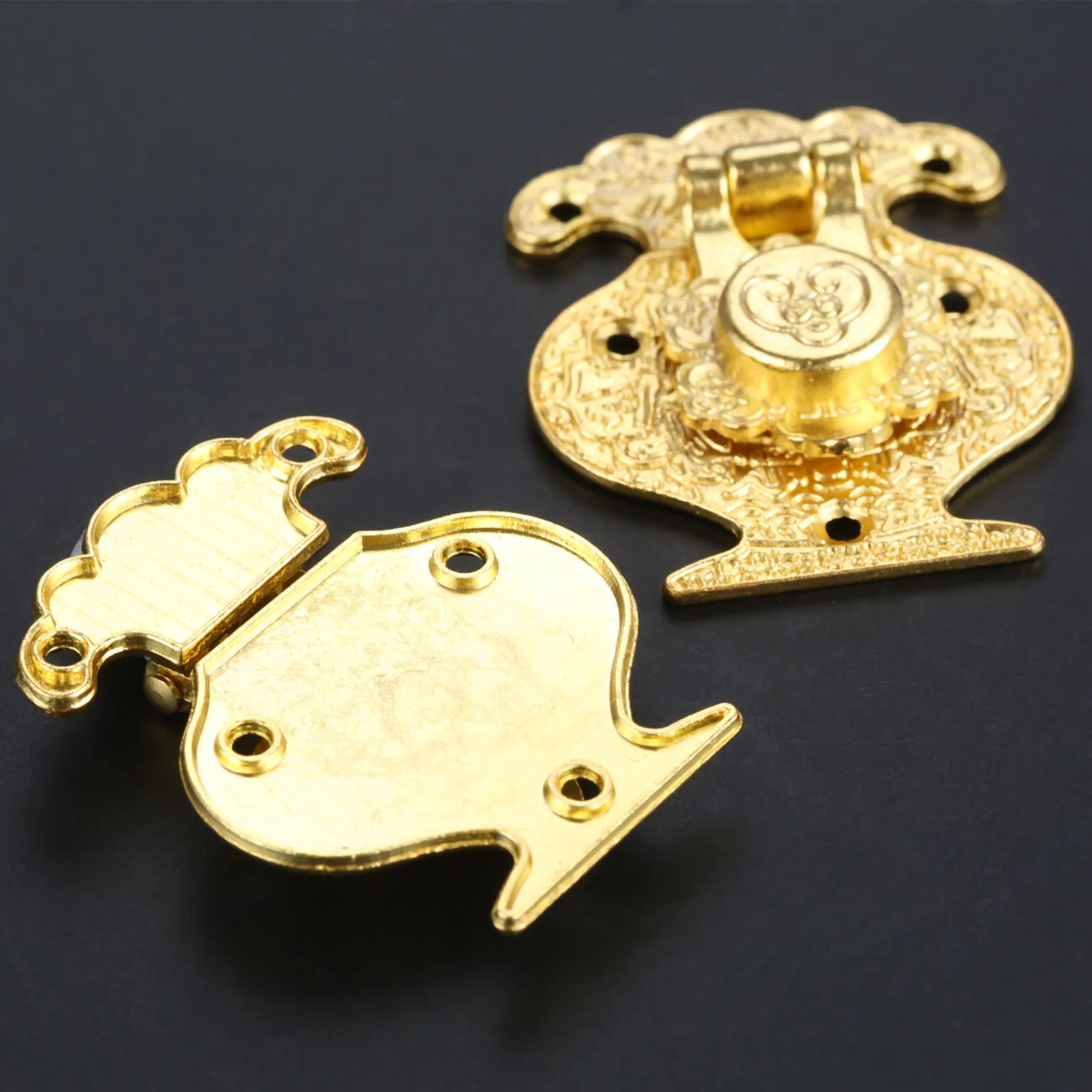 1Pc Box Latch Clasp Alloy Wooden Jewellery Box Vase Buckle Metal Hasp Pattern Latch Lock Decorative Antique Vintage