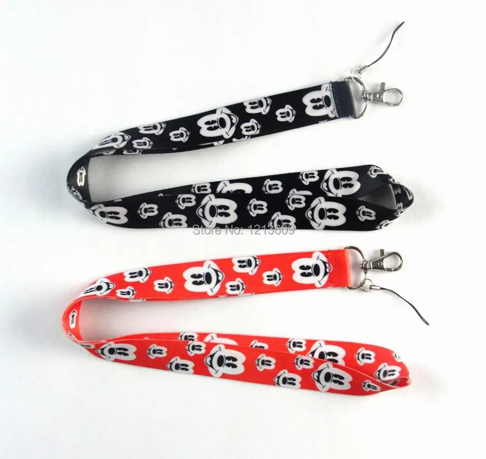 

1 PCS Mickey&Minnie Mouse key lanyards id badge holder keychain straps for mobile phone Free Shipping