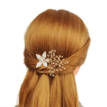 TOPQUEEN HP66 Свадебная расческа для волос девушка свадебные аксессуары для волос бисером свадебный гребень Кристалл украшение волос свадьба