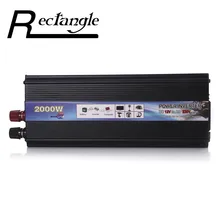 Rectangle Car Inverter 2000W DC 12V to AC 220V Power Inverter Charger Converter Sturdy and Durable Vehicle Power Supply Switch