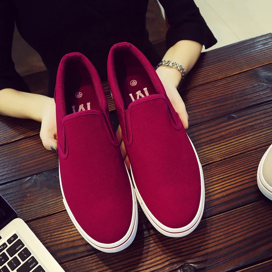 

Shenxuanny 2019 Korean canvas shoes men's slip-on shoes white summer breathable casual shoes trend student sports shoes