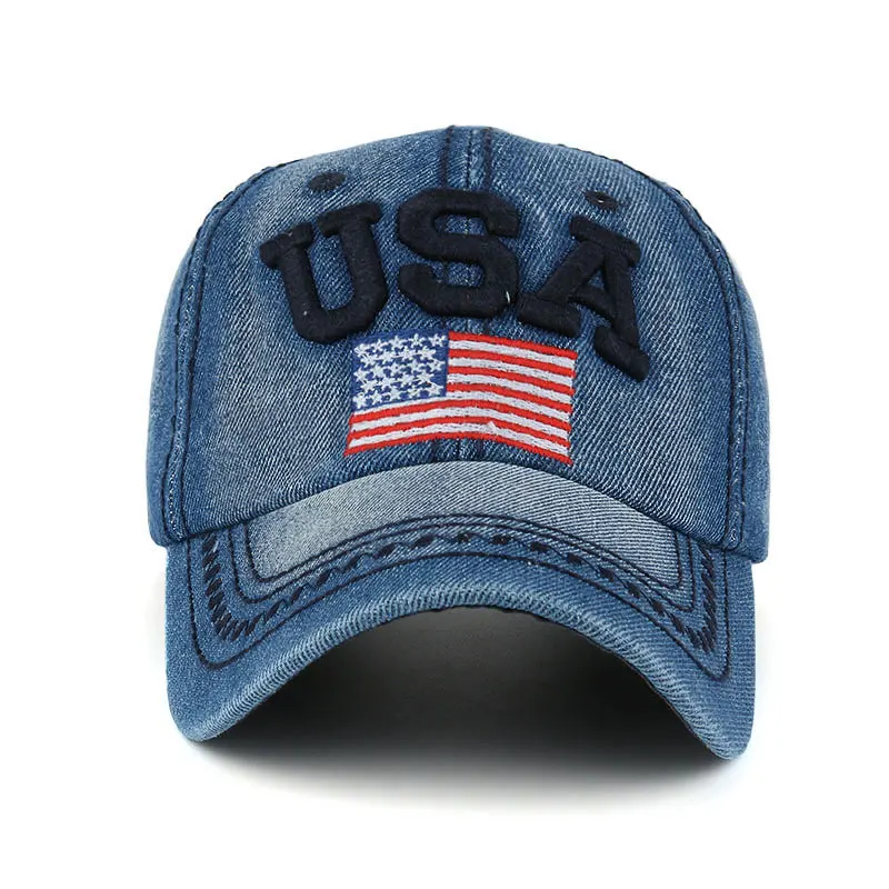 Флаг США письмо Кепки Регулируемый шляпу хлопка Snapback Спорт на открытом воздухе