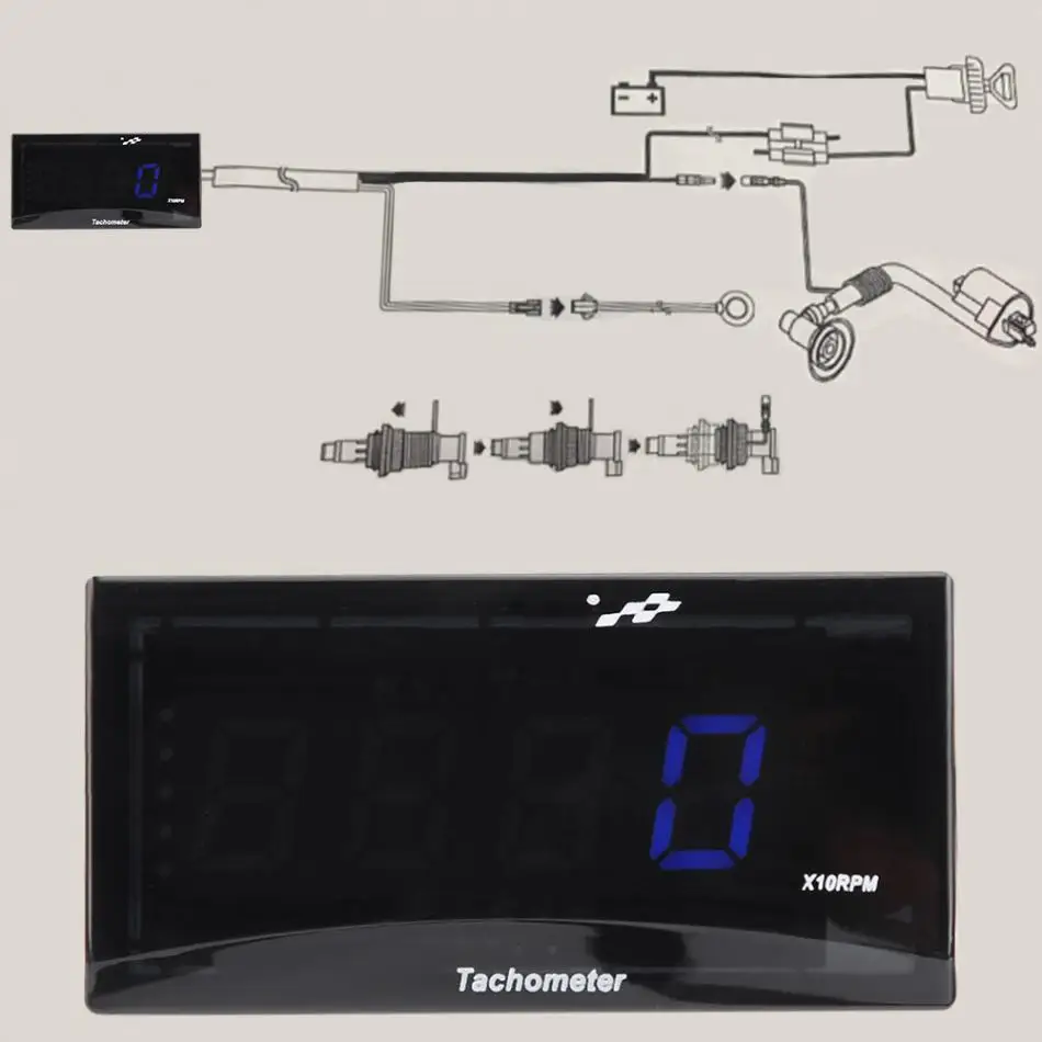 Светодиодный Тахометр для мотоцикла, измеритель скорости и оборотов постоянного тока 8-18 в для Honda Yamaha Kawasaki