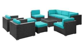 

high end Sea Side pe rattan leisure life garden ridge expensive outdoor furniture