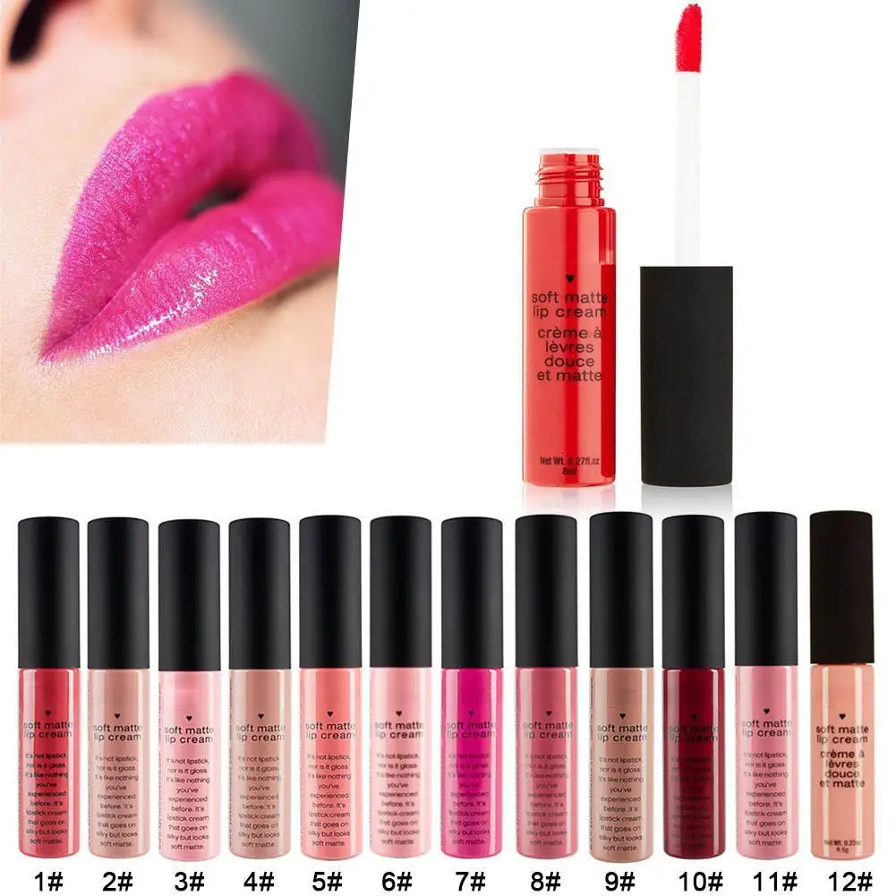 

2018 Fashion Lipstick Matte Liquid Gloss Waterproof Makeup Cosmetic Liquid Matte lipgloss Beautiful