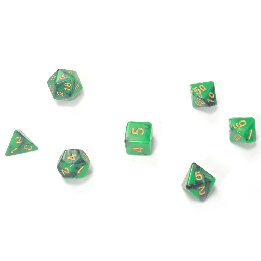 С мраморным эффектом d4 d6 d8 d10 d12 d20 Подземелья и Драконы rpg игра в кости высокое
