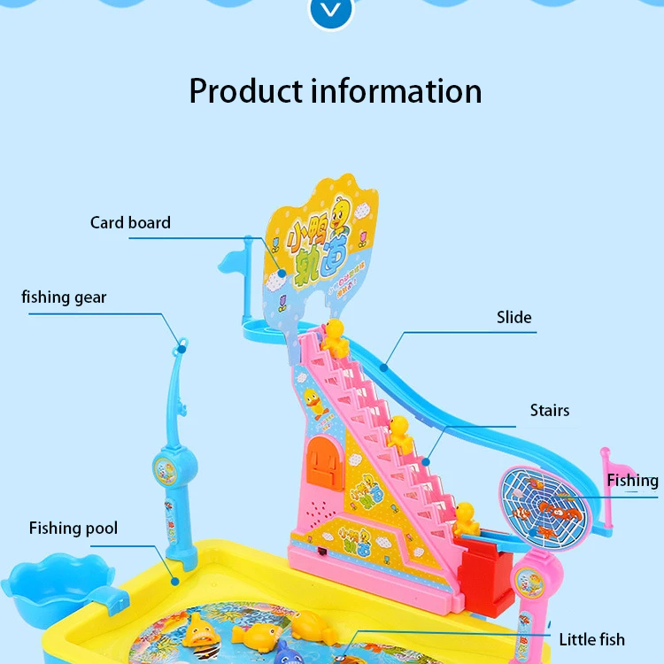 Электрический Diaoyutai игрушка рыболовный аппарат утка лестница для лазания два в одном музыка Магнитная рыболовная пластина без коробки