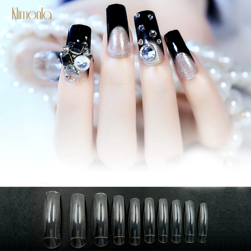 

500pcs Transparent French Fake Nails Super Long Stiletto Salon False Nails Half Cover Acrylic Nail Art Tips For Manicure