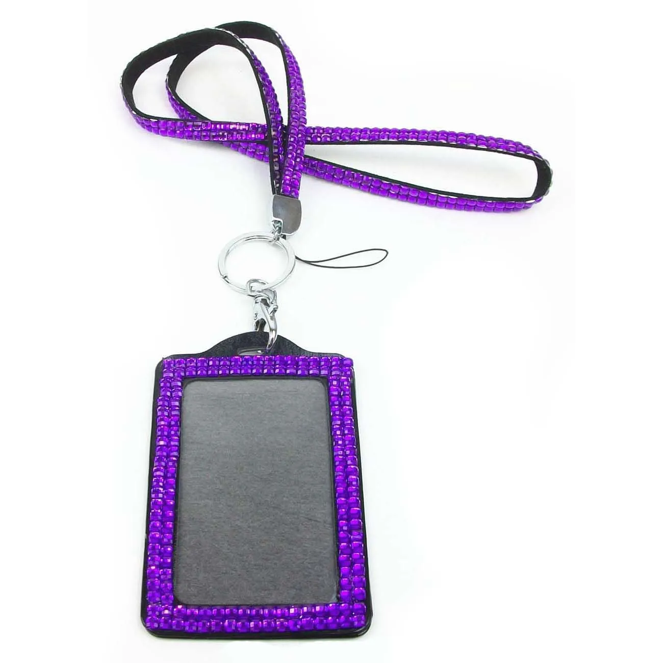 

UESH-Rhinestone Bling Crystal Custom Lanyard Vertical ID Badge Holder