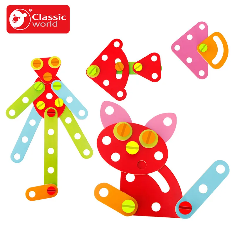 

Classic world Fun wooden puzzle nut DIY assembling toy Woodcraft Handmade Building Model Toys for kid Gift Learning Educationa