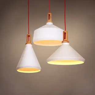 

Nordic Designer white aluminum wood pendent lamp Personality Creative Lamp for Bar Dining Room living room A353