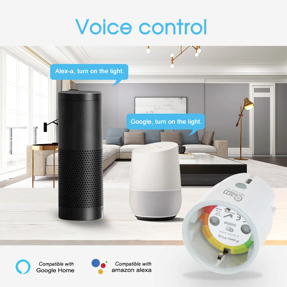 NEO Coolcam Smart power Plug умный дом розетка Голосовое управление совместимость с Amazon Alexa для Google Home iftt Функция синхронизации