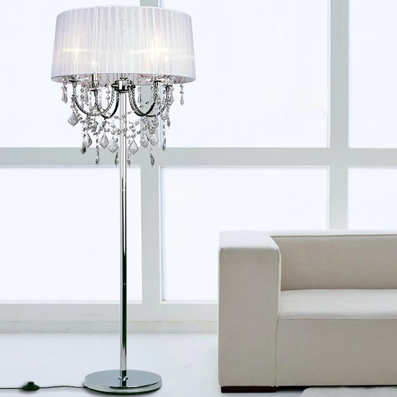 

elegant luxury led crystal Floor Lamps lights Indoor Brightness Modern Stand Light for Living Room Sofa Bedside Piano Lamp XU