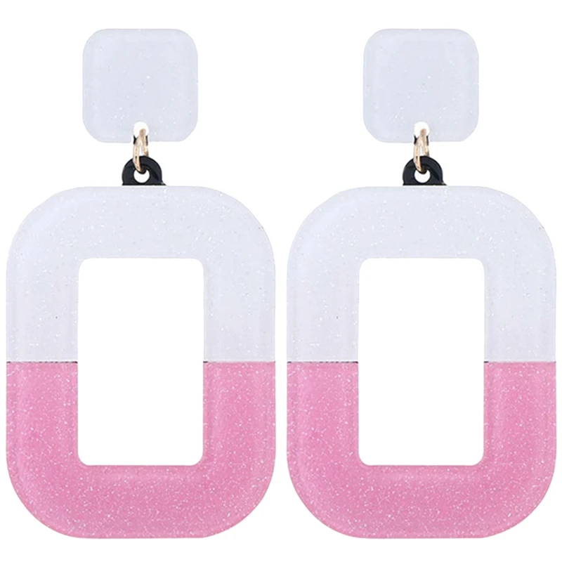 

Macarons Color Acrylic Square Earrings Korean Personality Hollow Color Geometric Acetate Earrings