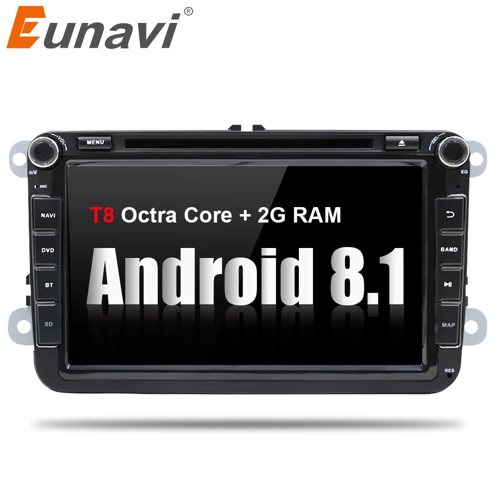 

Eunavi 8'' 2 Din Android 8.1 car dvd player for VW GOLF 6 Polo Bora JETTA B6 PASSAT Tiguan 4G WIFI 2Din Radio Stereo GPS Navi