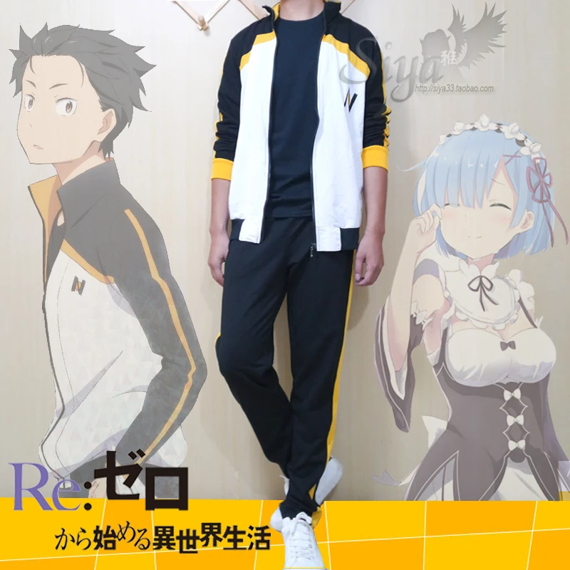 Re: Zero kara Hajimeru Isekai Seikatsu Subaru Natsuki Sport Cosplay Kostým Robe Anime Cartoon