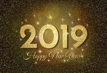 

Laeacco Happy New Year 2019 Backgrounds Golden Glitter Polka Dots Poster Party Baby Photography Backdrop Photocall Photo Studio