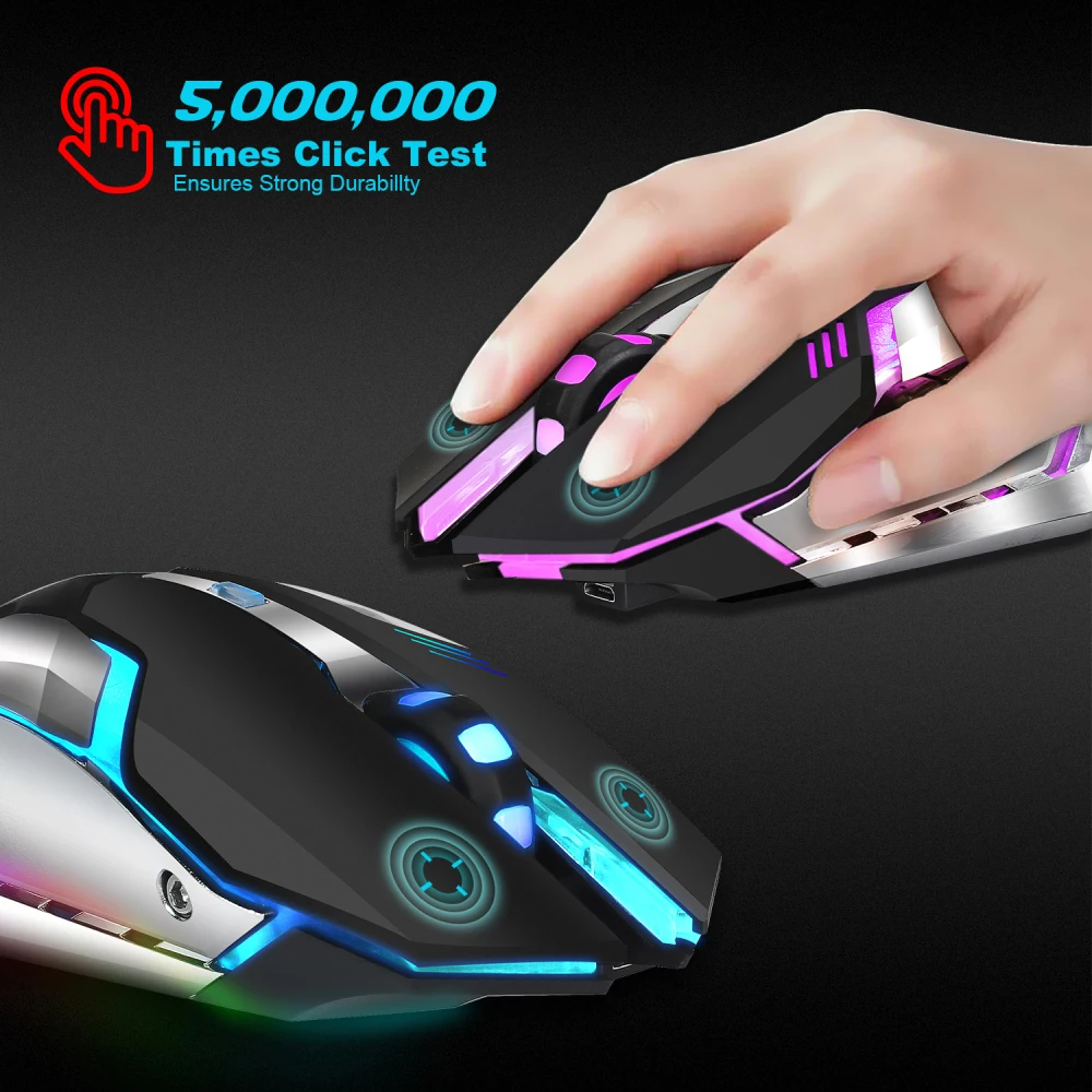 HXSJ M10 Wireless Gaming Mouse 2400dpi Rechargeable 7 color Backlight Breathing Comfort Gamer Mice for Computer Desktop Laptop HXSJ M10 Wireless Gaming Mouse 2400dpi Rechargeable 7 color Backlight Breathing Comfort Gamer Mice for Computer Desktop Laptop
