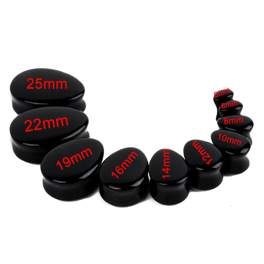 1 Pair Amethyst Natural Stone Teardrop Ear Plugs Tunnel Shellhard Gauges Ear Expanders Stretcher Fashion Body Pircings Jewelry