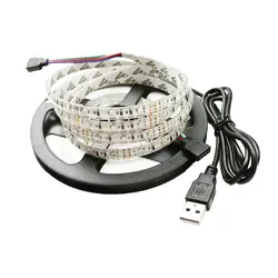 5 В USB светодиодные полосы 3528 SMD Водонепроницаемый 60leds/m лампа лента Гибкая ТВ фон Кухня велосипед подарок для друга детей L