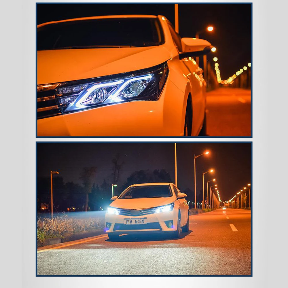 LSlight светодиодная фара в сборе для Toyota Corolla габаритные огни стоп сигнал поворота DRL