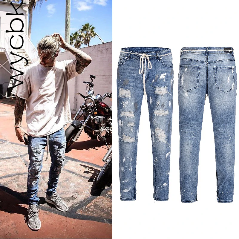 split denim jeans mens