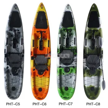 

3.96m Length Single Person Professional Fishing Boat Canoe kayak Ocean Boat Hard Plastic Drifting Foot Power Pedal Boat L025