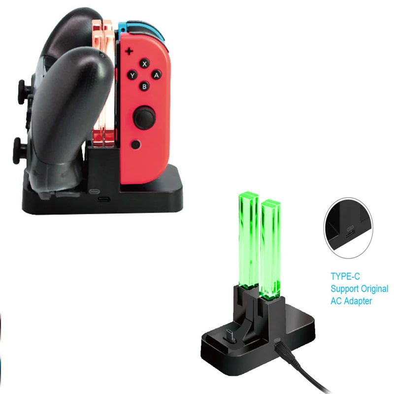 Зарядное устройство для контроллера Nintendo док станция зарядки Joy con и Pro с