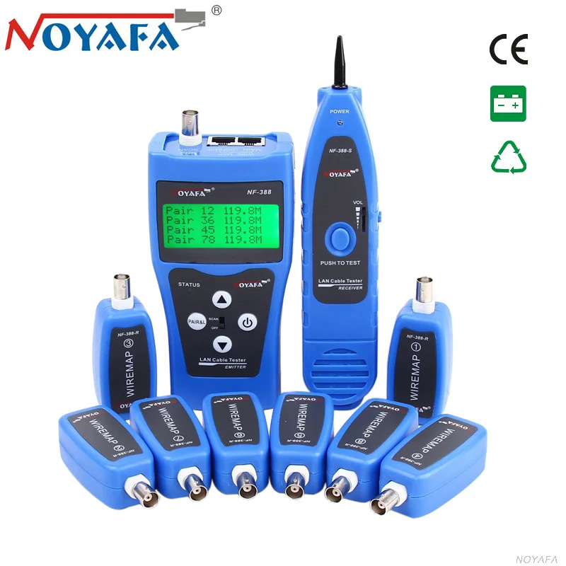 

Original Noyafa NF-388 LAN Network Cable Tester Phone Telephone Wire Tracker BNC RJ45 RJ11 Line Finder Diagnose LCD display Tone