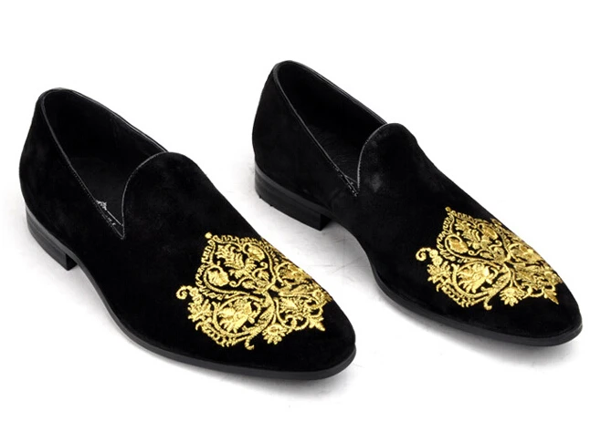 Men's velvet embroidered shoes Clearance