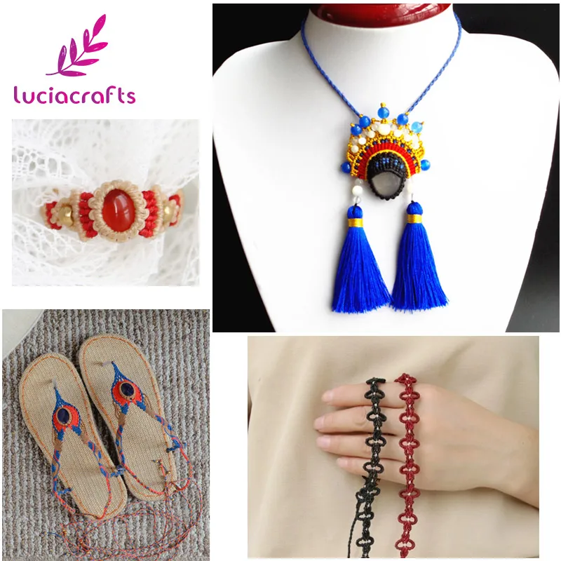 Lucia crafts 1 мм 25 ярдов/партия вощеная нить хлопковый шнур веревка ремешок Шамбала