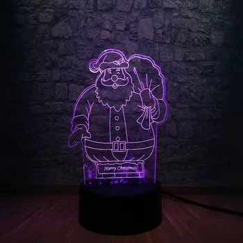 

NEW Christmas Gift Santa Claus 3D LED USB LAMP Colorful Gradient Night Light Touch Remote Merry Xmas Home Decorative