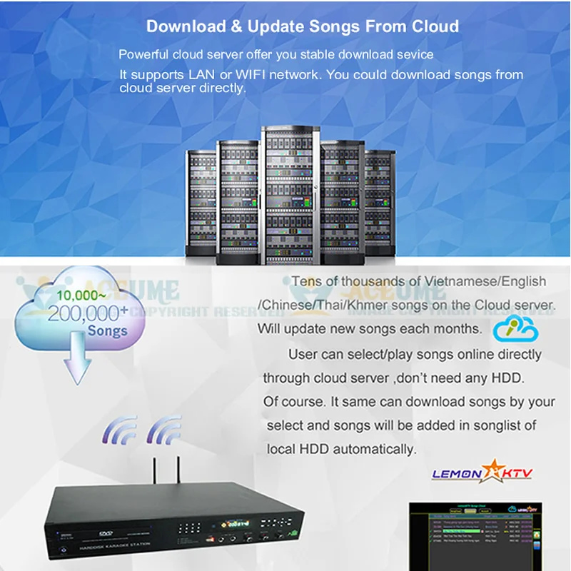 AK3C, 5 ТБ HDD 57K английский, вьетнамский Songds Android облачный караоке-плеер/Jukebox, ECHO, драйвер DVD, загрузка облака, YOUTUBÊ, домашний KTV